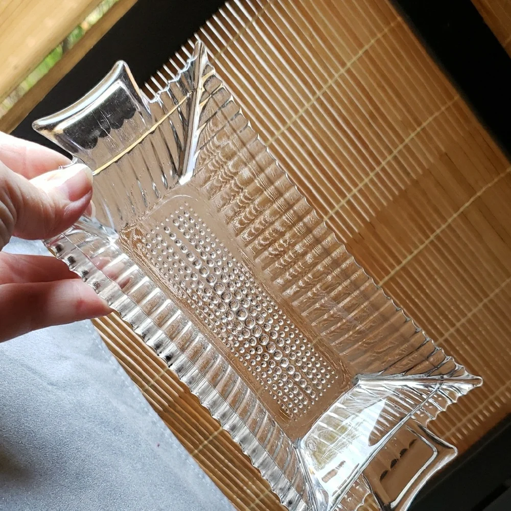 Elegant Clear Glass Rectangular Tray